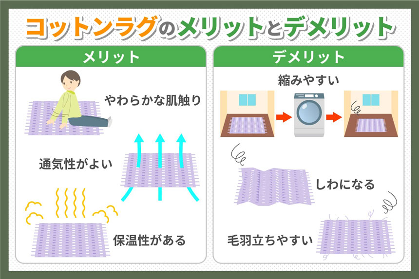 コットンラグのメリットとデメリット