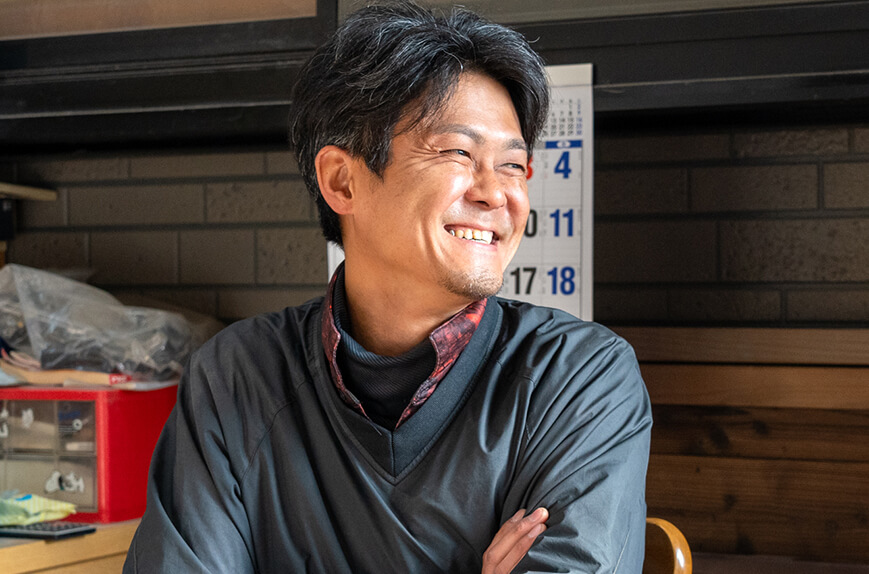 くしゃっとした笑顔が印象的な椛島さん。